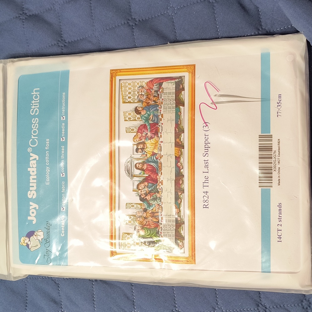 Joy Sunday "The Last Supper" Cross Stitch Kit, NEW